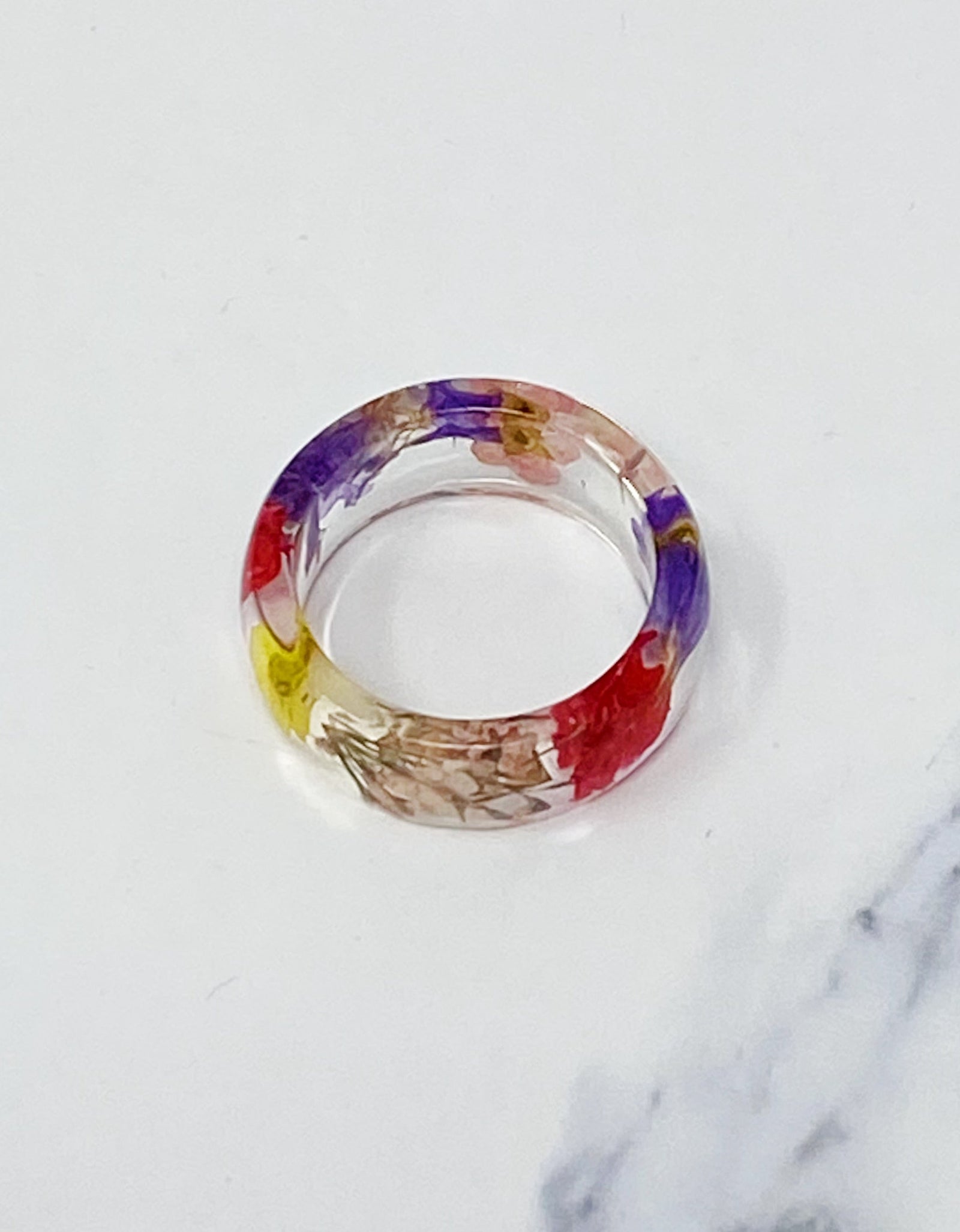 Flower Field Acrylic Ring by Ellisonyoung.com