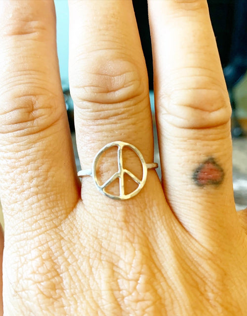 Load image into Gallery viewer, Peace Sign Ring by Jennifer Cervelli Jewelry
