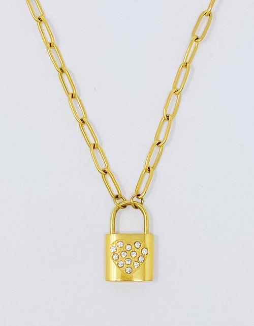 Load image into Gallery viewer, Locked In Shiny Heart Necklace by Ellisonyoung.com
