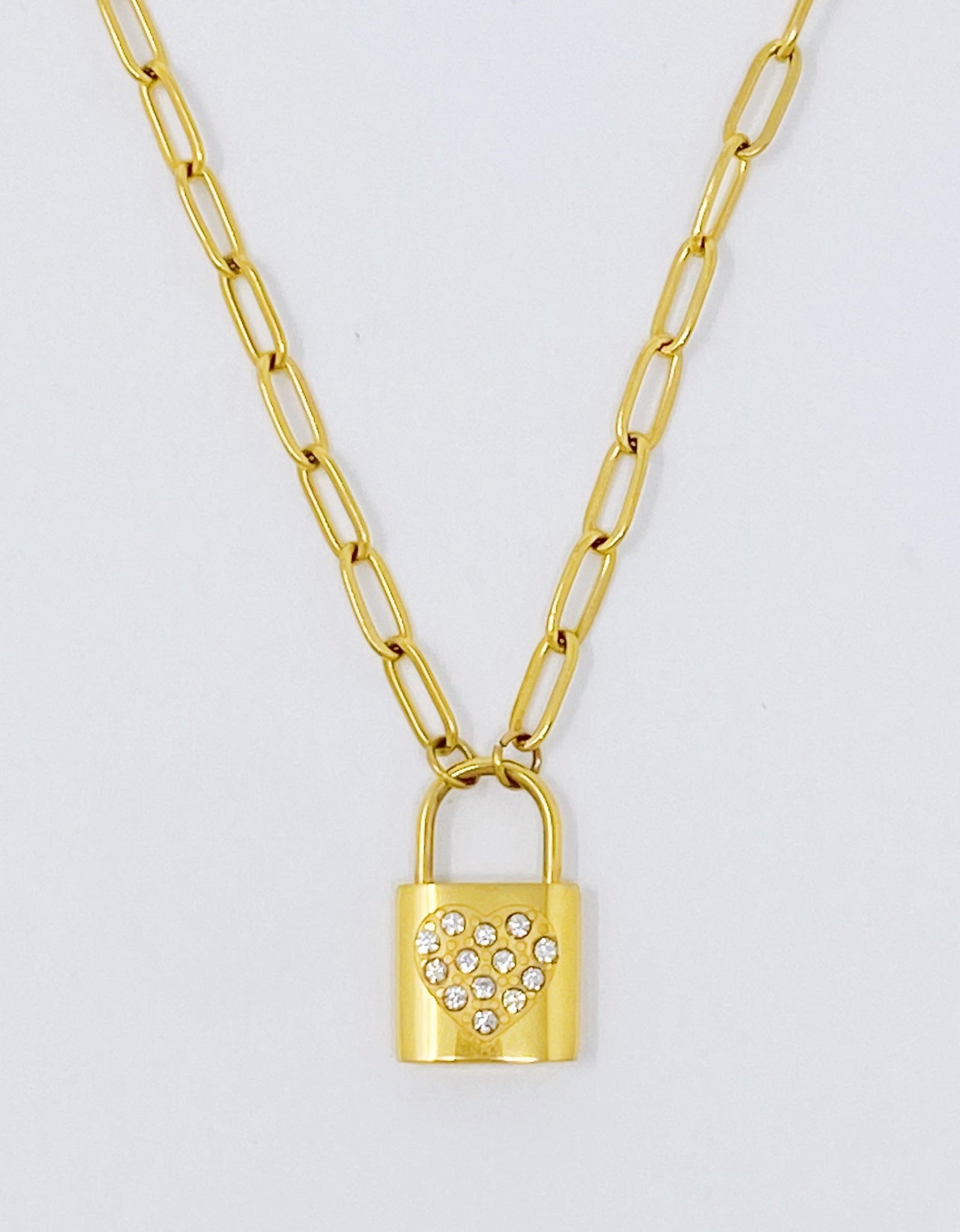 Locked In Shiny Heart Necklace by Ellisonyoung.com