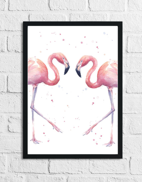 Load image into Gallery viewer, Pink Watercolour Flamingos Home Bedroom Living Room Wall Decor Print by WinsterCreations™ Official Store
