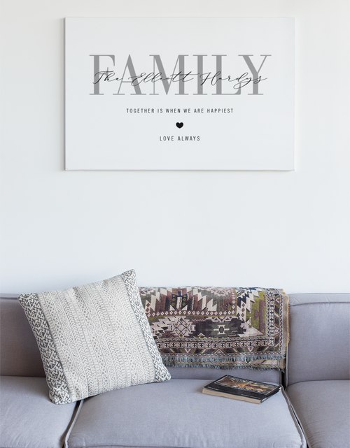 Load image into Gallery viewer, Family Surname Together Is When We Are Happiest 2022 Simple Home Wall Decor Print by WinsterCreations™ Official Store
