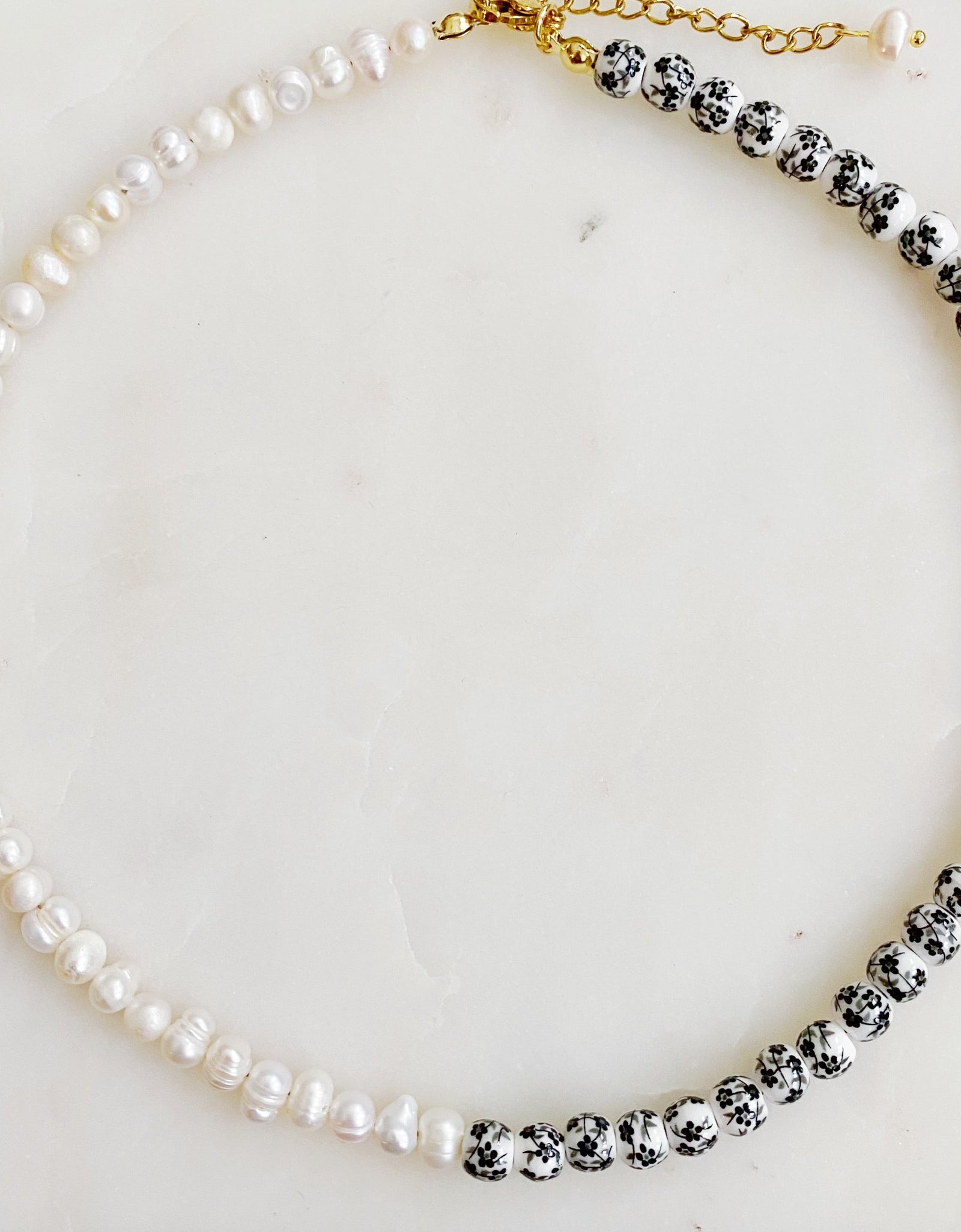 So Fresh Pearl And Porcelain Choker Necklace by Ellisonyoung.com