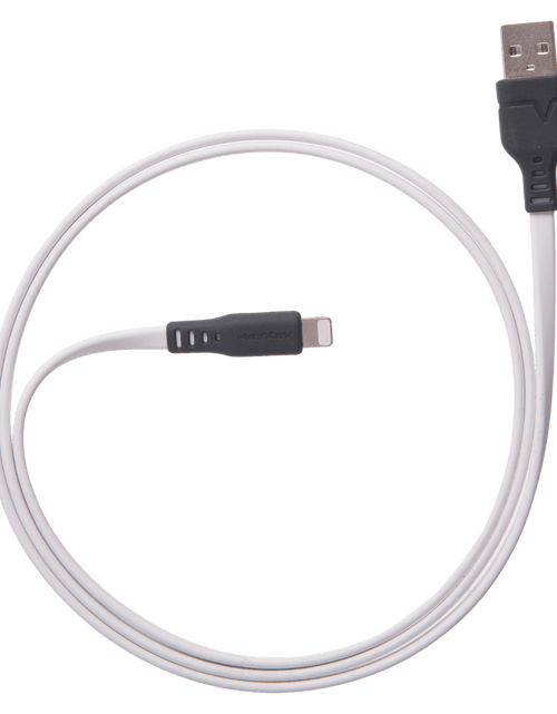 Load image into Gallery viewer, Ventev Chargesync Flat USB A to Apple Lightning Cable 3ft White by Ventev

