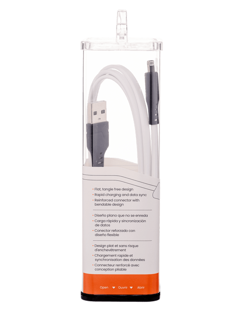Load image into Gallery viewer, Ventev Chargesync Flat USB A to Apple Lightning Cable 3ft White by Ventev
