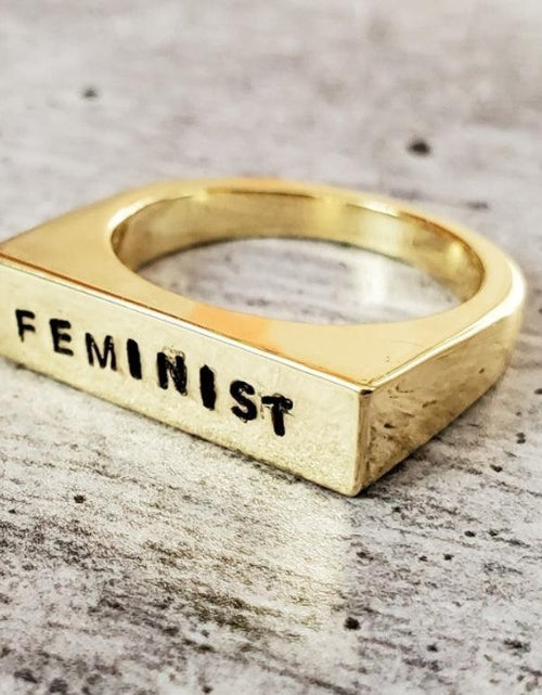 Load image into Gallery viewer, FEMINIST Flat Top Ring by Salt and Sparkle
