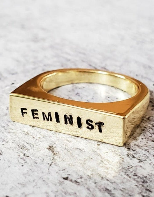 Load image into Gallery viewer, FEMINIST Flat Top Ring by Salt and Sparkle

