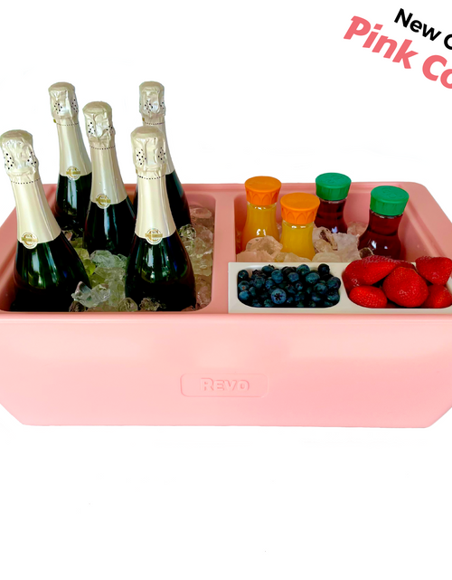 Load image into Gallery viewer, REVO Dubler HEAT | Flameless Chafer and Cooler | Pink Coral by REVO COOLERS, LLC
