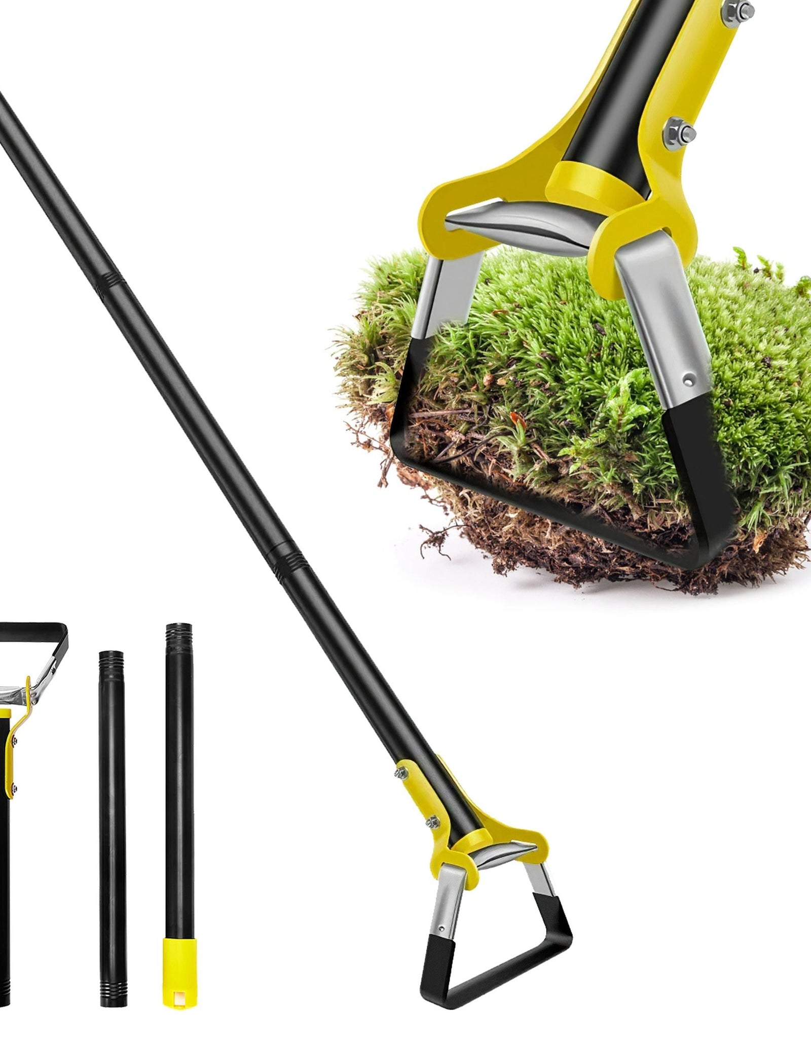 46.06in Adjustable Garden Hoe Handheld Stirrup Hula Hoe Scuffle Loop Hoe Gardening Weeder Cultivator Weeding Rake for Weeding/Loosening Soil