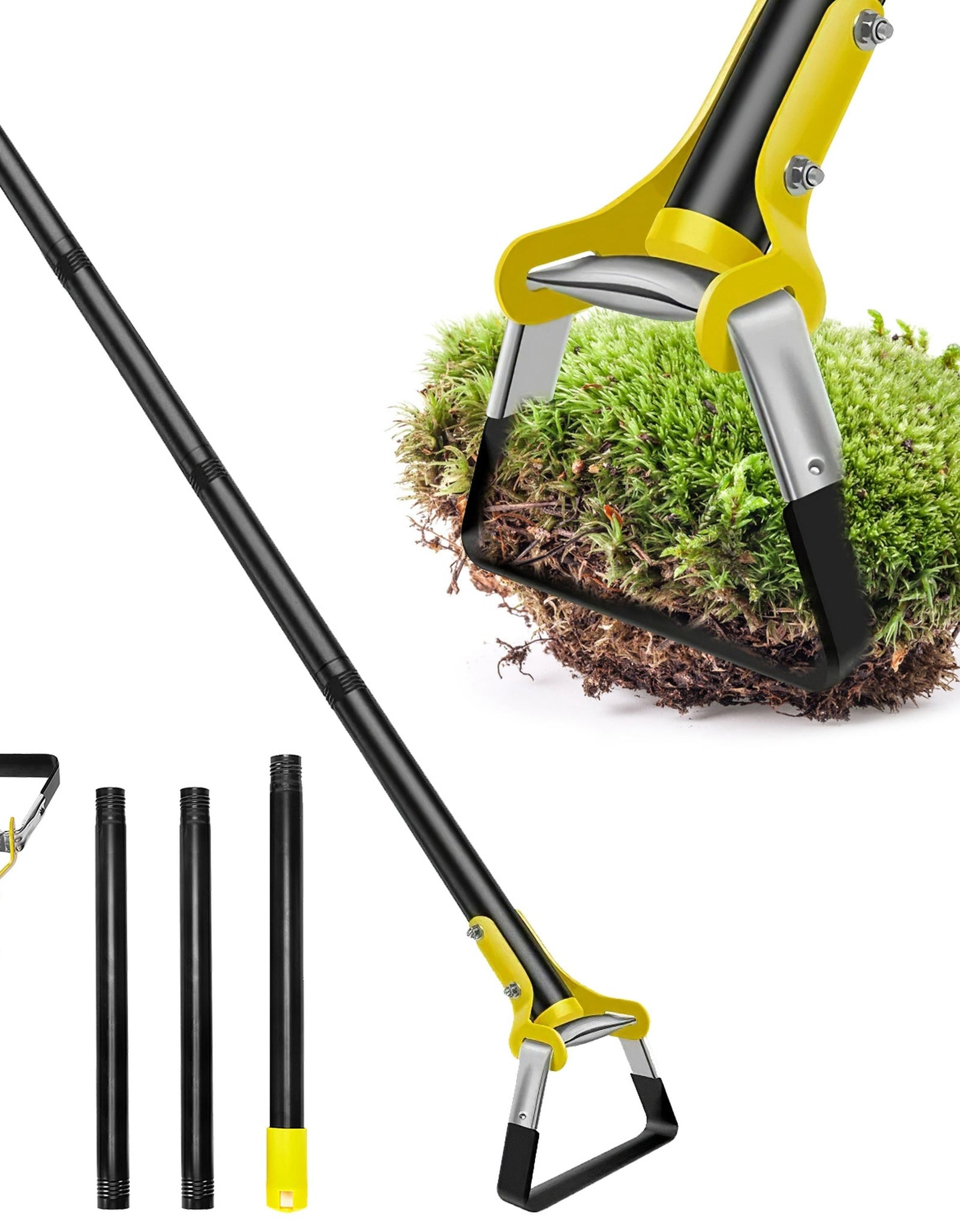 60.63in Adjustable Garden Hoe Handheld Stirrup Hula Hoe Scuffle Loop Hoe Gardening Weeder Cultivator Weeding Rake for Weeding/Loosening Soil