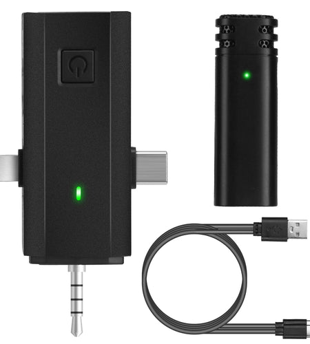1Pc 3 in 1 Wireless Clip On Microphone Omnidirectional Mic Noise Reduction Plug and Play 65.6FT Transmission Type-C IOS PC Video Record Interview Vlog