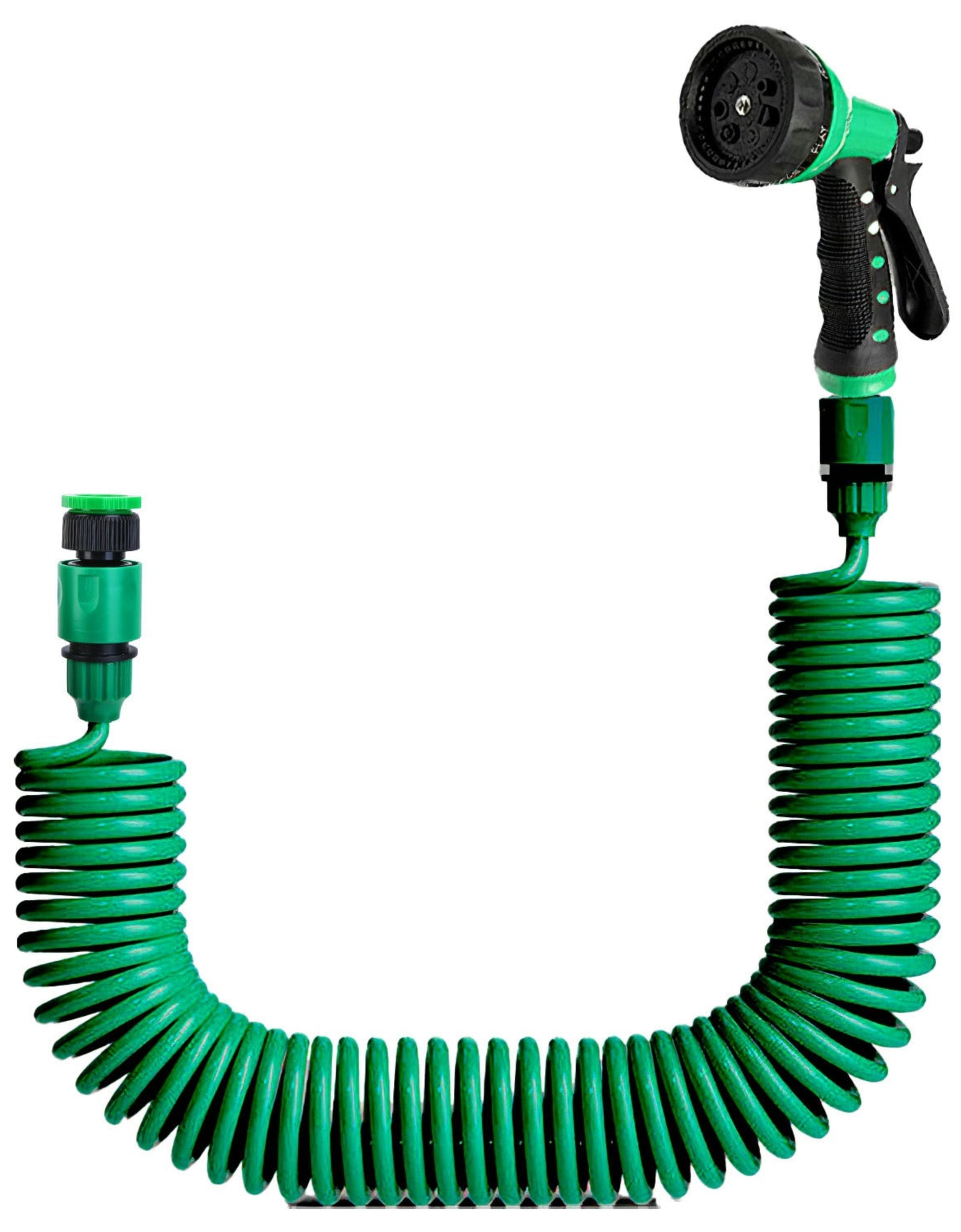 EVA Recoil Garden Hose Flexible Self-coiling Water Hose with 3/4� and 1/2� Adapter with 7 Spraying Modes for Boat Greenhouse Yard Patio