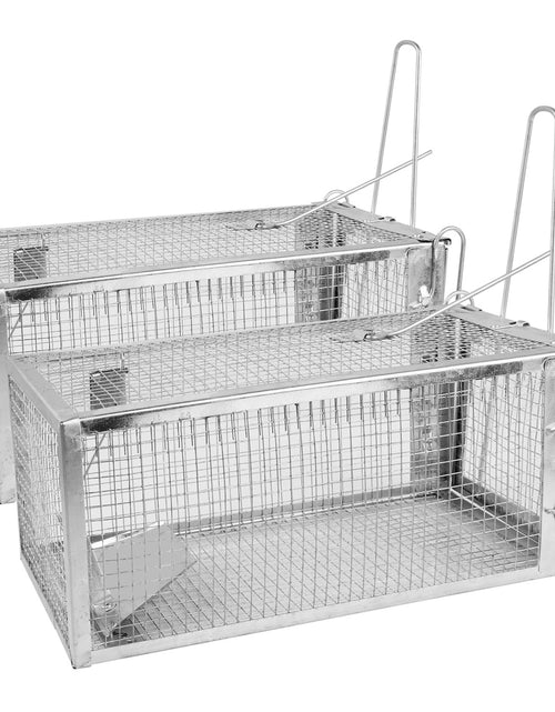Load image into Gallery viewer, 2-Pack Rat Trap Cage, Humane, Reusable, Galvanized Iron, Live Catch
