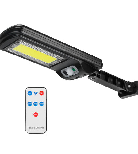 Solar Powered Wall Lights Outdoor 100LED Beads Motion Sensor Lamp IP65 Waterproof 3 Modes Sensor Light W/ Remote Control For Street Front Door Deck
