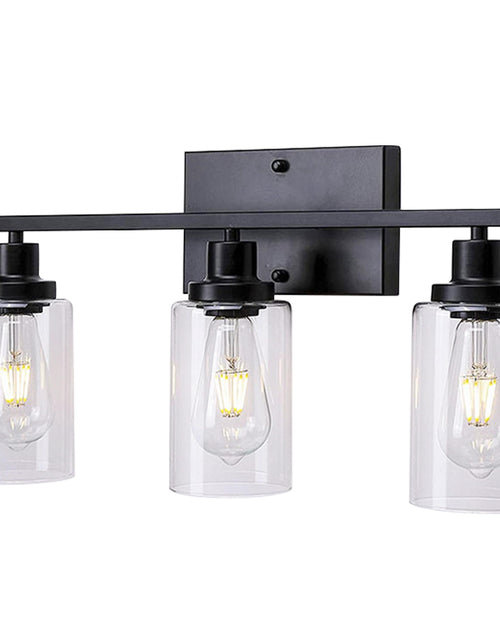 Load image into Gallery viewer, 3 Light Wall Sconce Lighting with Clear Glass Shade Bathroom Vanity Lamp Fixture Modern Mounted Light for Porch Mirror Living Room Bedroom Hallway
