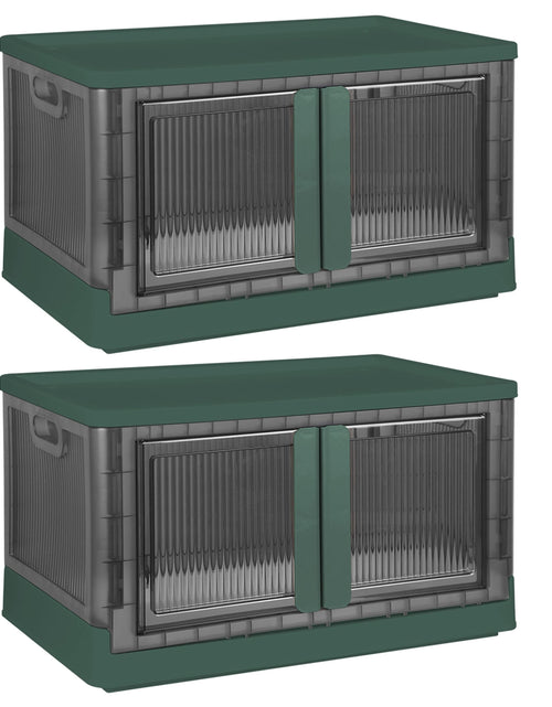 Load image into Gallery viewer, 2Pcs 32L Foldable Storage Bins with Lid Collapsible Stackable Closet Organizer Containers with Front Door Lock 4Pcs Wheels

