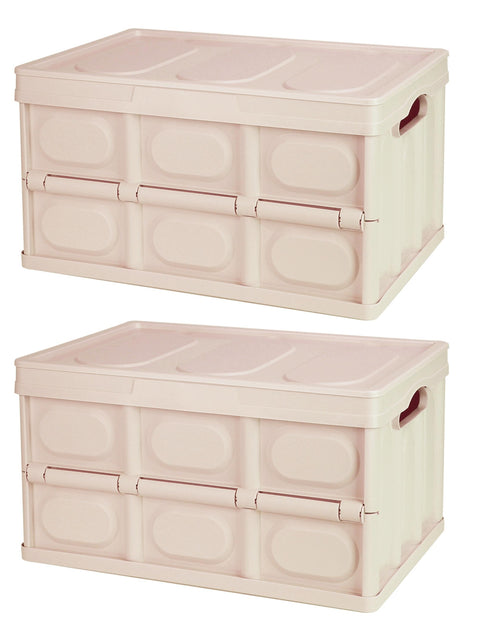 Load image into Gallery viewer, 2Pcs 30L Collapsible Storage Bins With Dustproof Lid Waterproof Interior Bag Handle Stackable Storage Box Container Utility Organizer Crate For Campin
