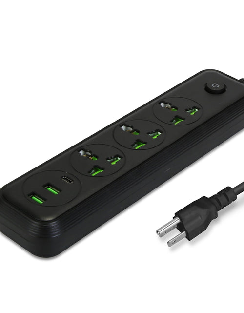 Load image into Gallery viewer, Power Strip with 5.9FT Extension Cord 3 AC Outlets and 2 USB A Ports 1 USB C Port 2500W Wall Mount Outlet Extender For Home Office Dorm Travel
