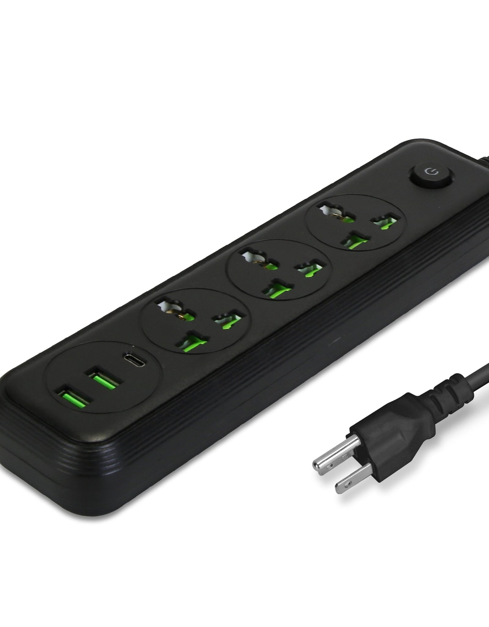 Power Strip with 5.9FT Extension Cord 3 AC Outlets and 2 USB A Ports 1 USB C Port 2500W Wall Mount Outlet Extender For Home Office Dorm Travel