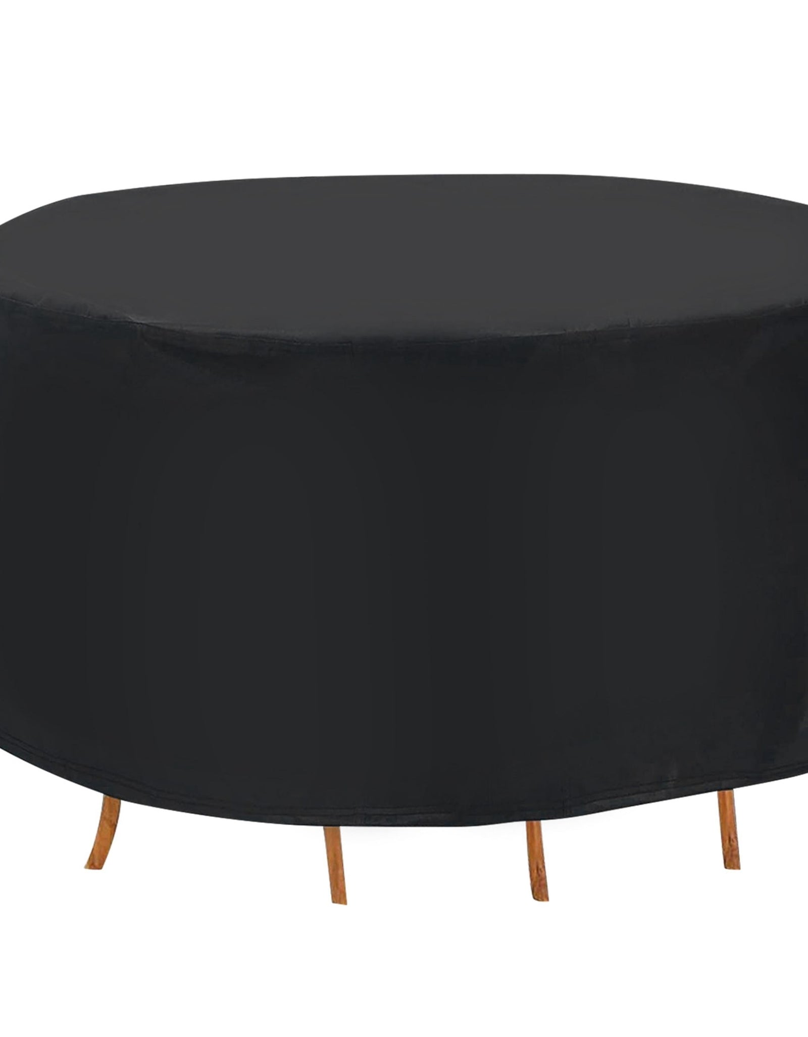 91x43in Circular Table Cover 6-Seat UV Water Resistant Outdoor Furniture Protector For Small Round Table Chairs Set