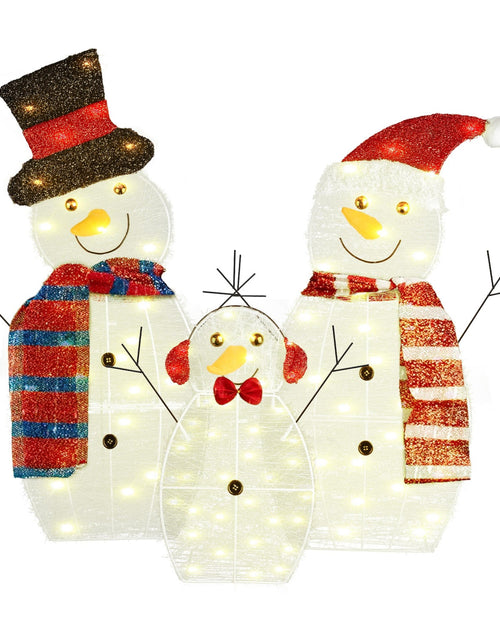Load image into Gallery viewer, 3-Pcs 2D Christmas Snowman Yard Decoration, LED Warm Yellow Lights, Waterproof for Outdoor
