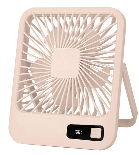 Portable Rechargeable Mini Fan: LCD Display, Adjustable Speed, Strong Airflow