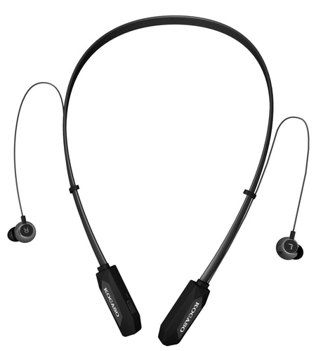 15Hrs Wireless Neckband Headphones - Sweat-proof Sport Earbuds with Deep Bass, Mic - In-Ear Magnetic Neckbands