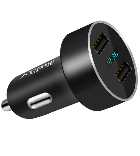 15W/3.1A Dual USB Car Charger Adapter - Fast Aluminum Alloy Charging for iPhone XR XS & Tablet PC