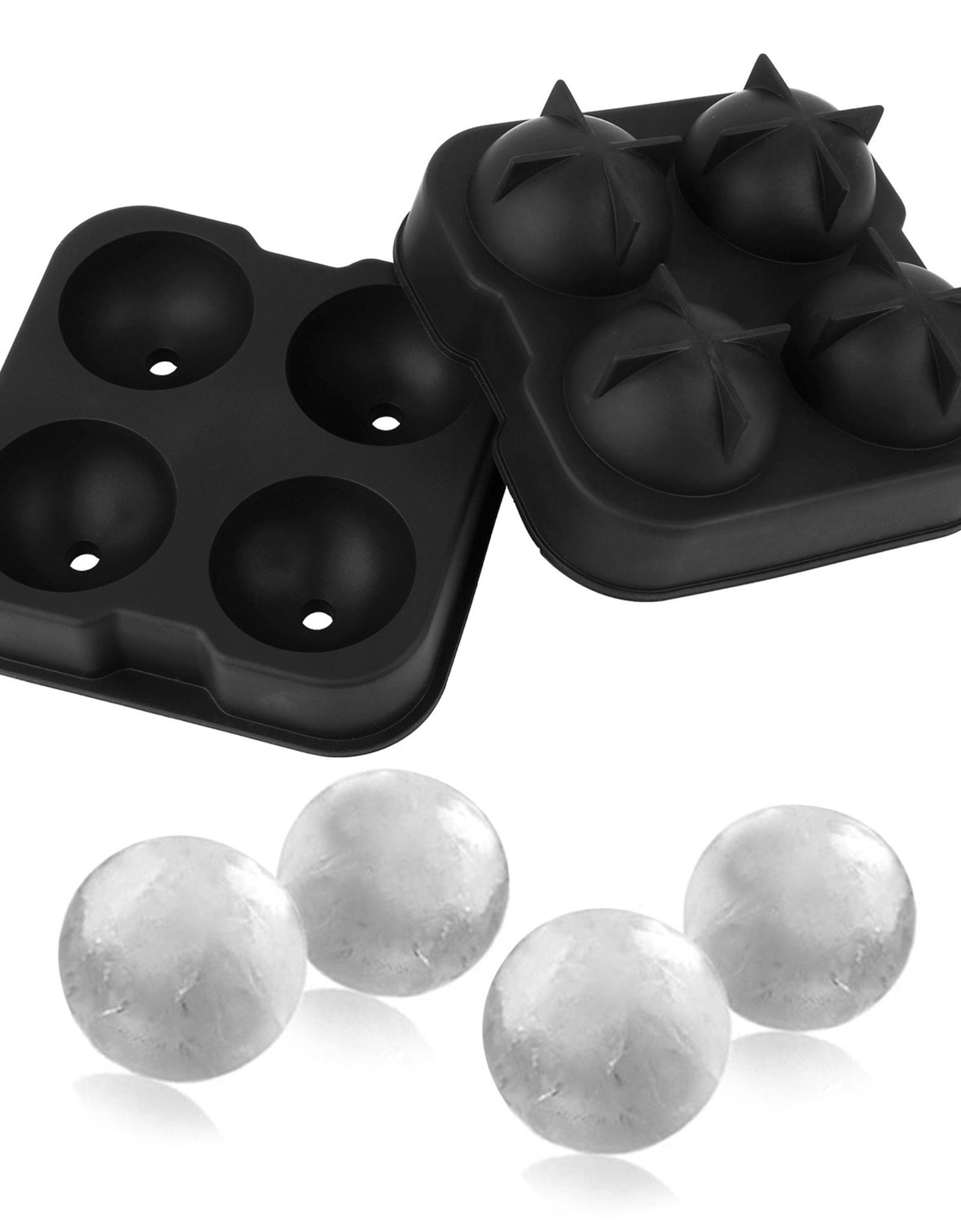 4-Ball Silicone Ice Mold - Whisky/Bourbon - Create Perfect Spheres