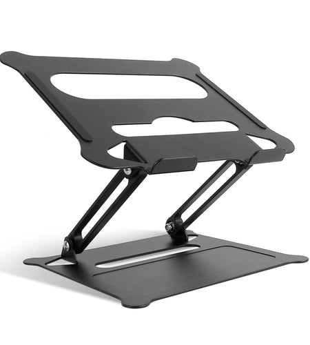 Laptop Stand Aluminum Angle Adjustable Ergonomic Computer Holder Riser Heat Vent Notebook Elevator For 10in-17in MacBook Pro 13 / 15