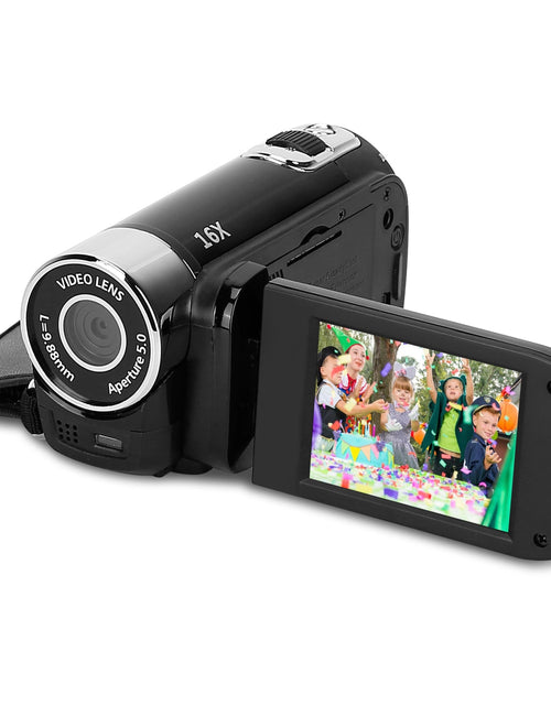 Load image into Gallery viewer, HD 1080P Digital Video Camcorder 2.7in 16X Zoom DV Camera 270� Rotation Rechargeable Kid Camera w/Fill Light Selfie
