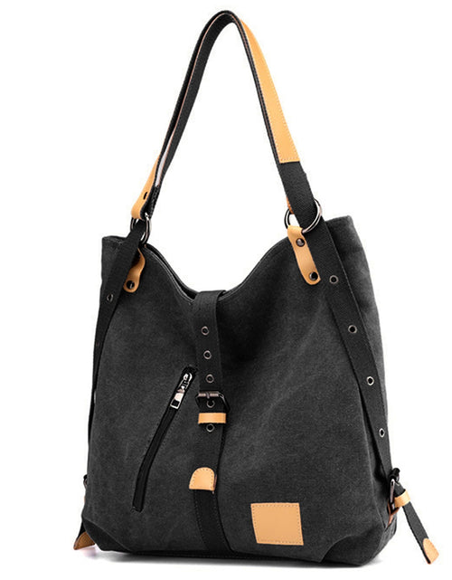Load image into Gallery viewer, Ladies Canvas Tote Bag Multifunctional Purse Handbag Adjustable Shoulder Rucksack Convertible Backpack Wear-Resistant Dirt-Proof For Women School Offi
