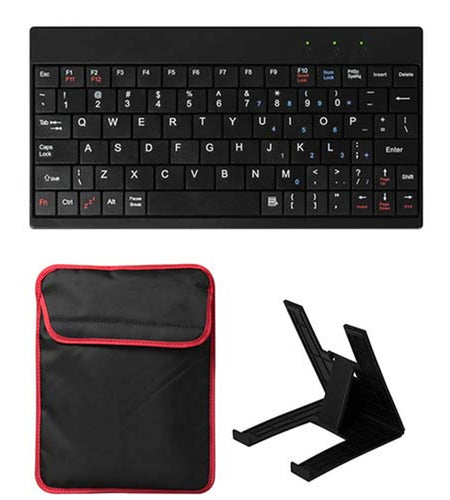 Tablet PC Sleeve Bag Case Stand For Tablet Under 10in w/ USB Mini Keyboard Two Layer Pockets