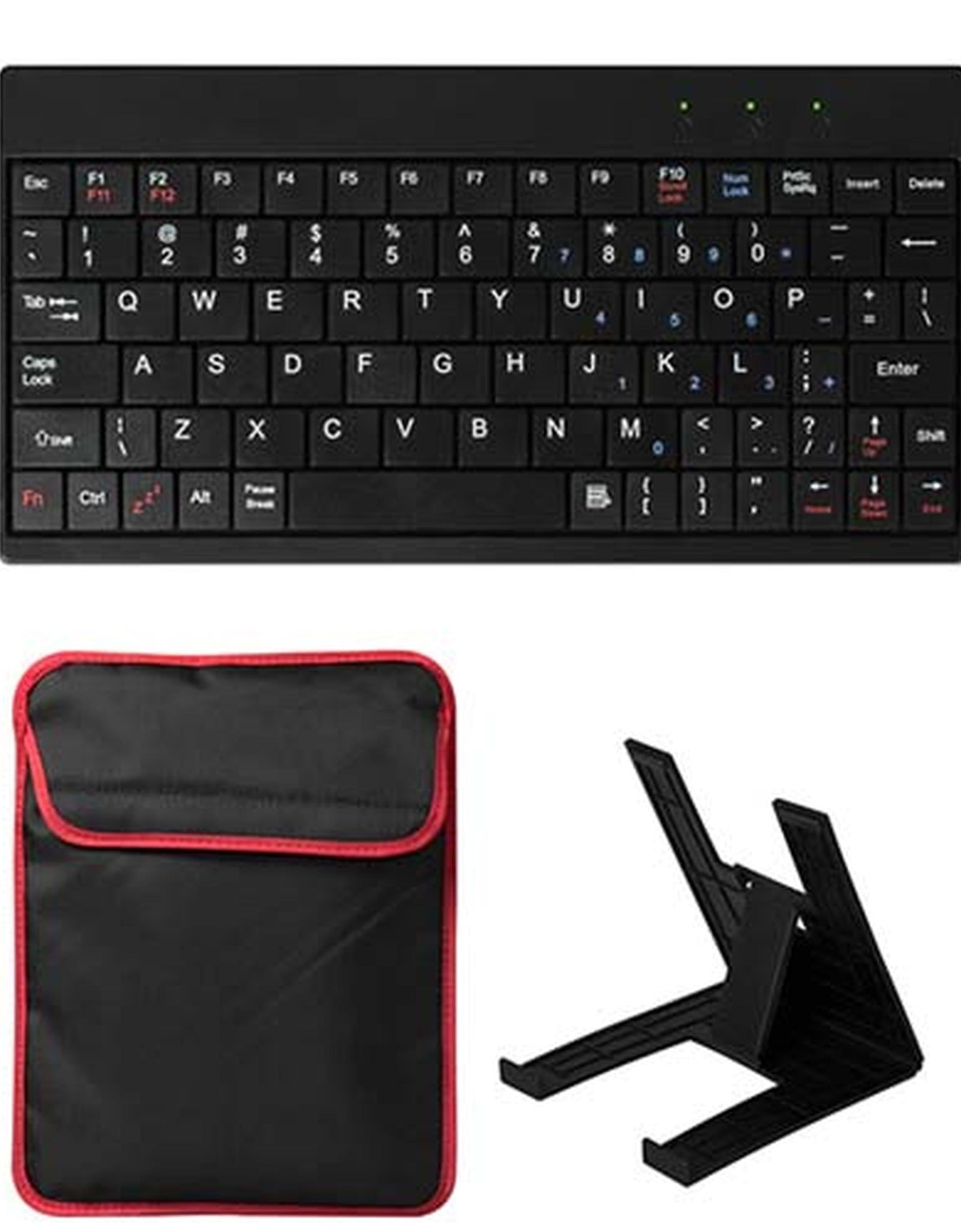 Tablet PC Sleeve Bag Case Stand For Tablet Under 10in w/ USB Mini Keyboard Two Layer Pockets