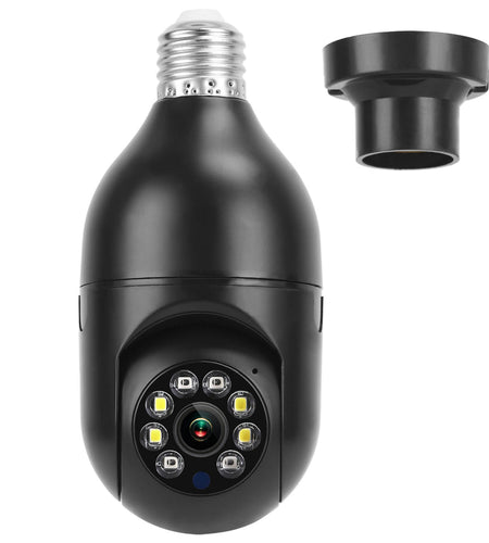 E27 WiFi Bulb Camera 1080P FHD WiFi IP Pan Tilt Security Surveillance Camera with Two-Way Audio Night Vision Motion Detection Function APP Control