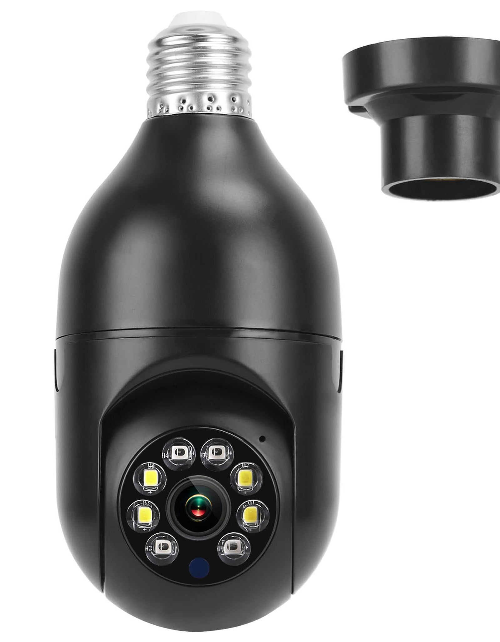 E27 WiFi Bulb Camera 1080P FHD WiFi IP Pan Tilt Security Surveillance Camera with Two-Way Audio Night Vision Motion Detection Function APP Control