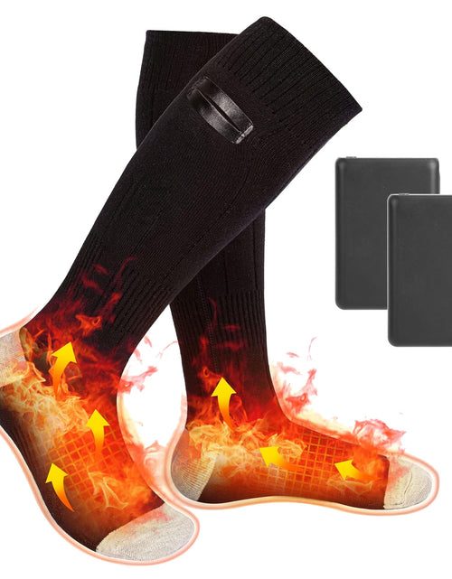Load image into Gallery viewer, Electric Heated Socks for Men Women Battery Powered Heated Socks Rechargeable Feet Warmer with 4 Temperature Levels Indoor Outdoor Machine Washable
