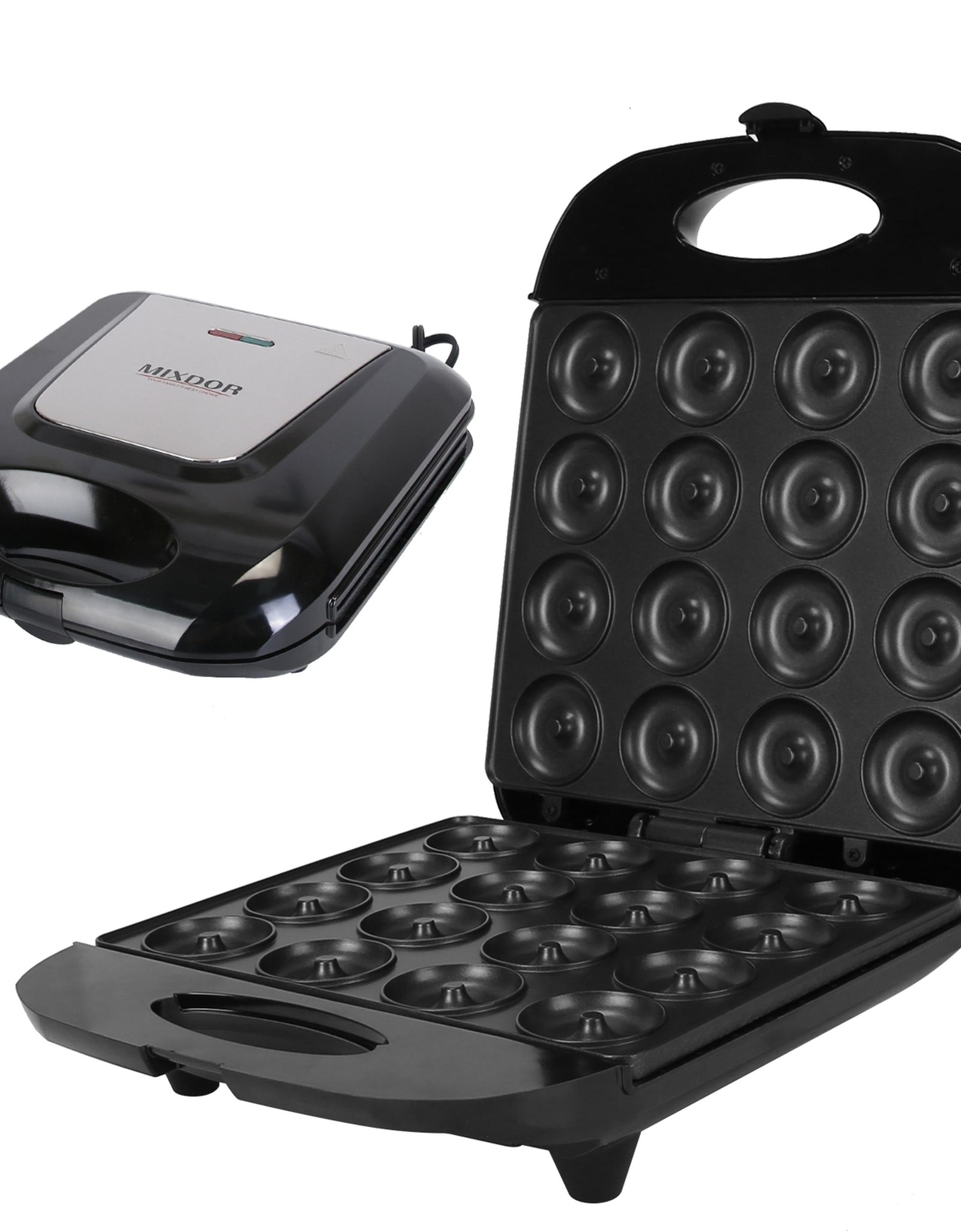 Mini Donut Maker Machine, 16 Doughnut Holes, Non-Stick Coating, Double-Side Heating