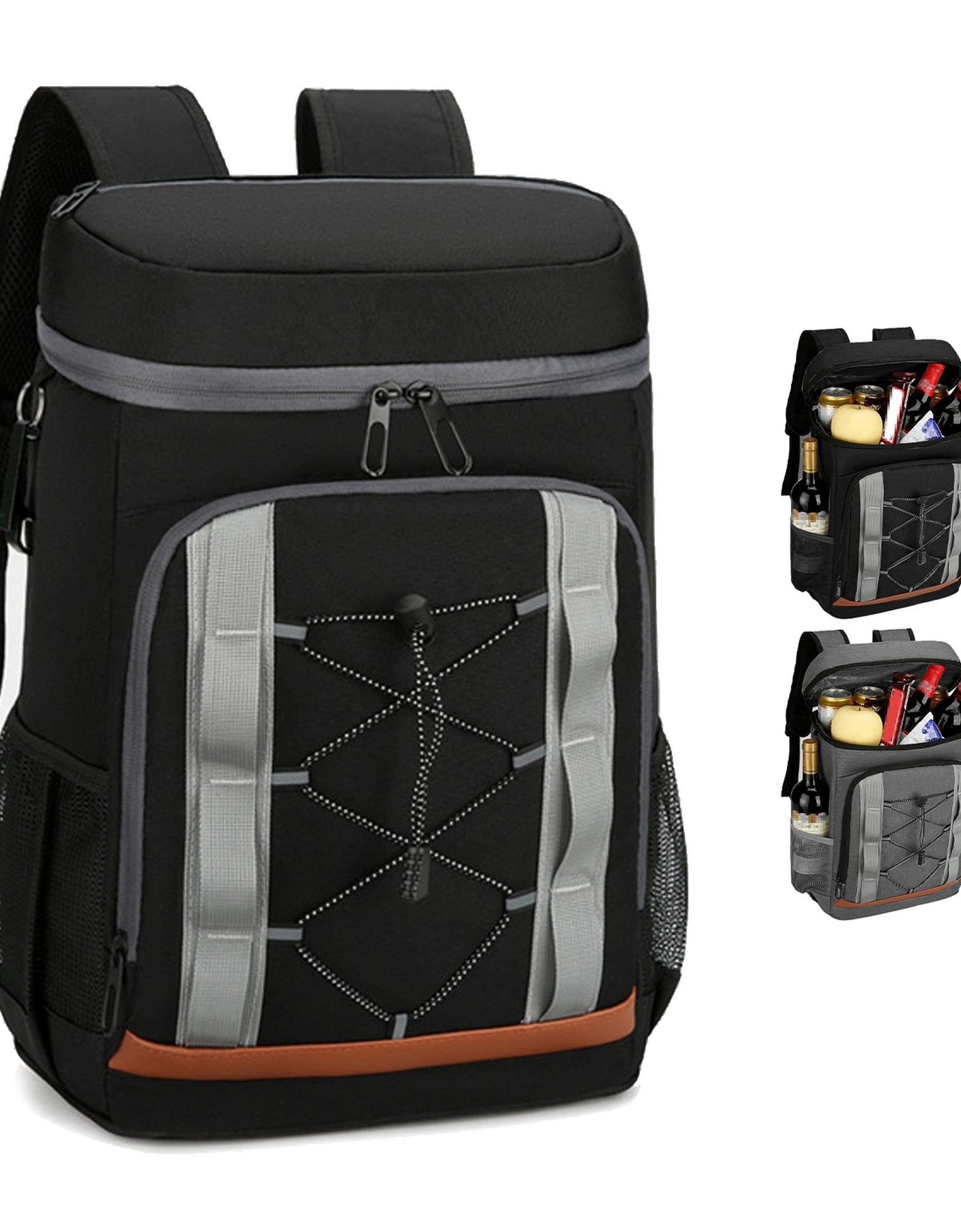 Cooler Backpack 36-Can Insulated Leakproof 25L/6.6Gal for Beach Travel