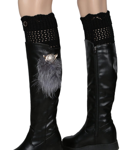 Women Winter Crochet Knit Leg Warmers