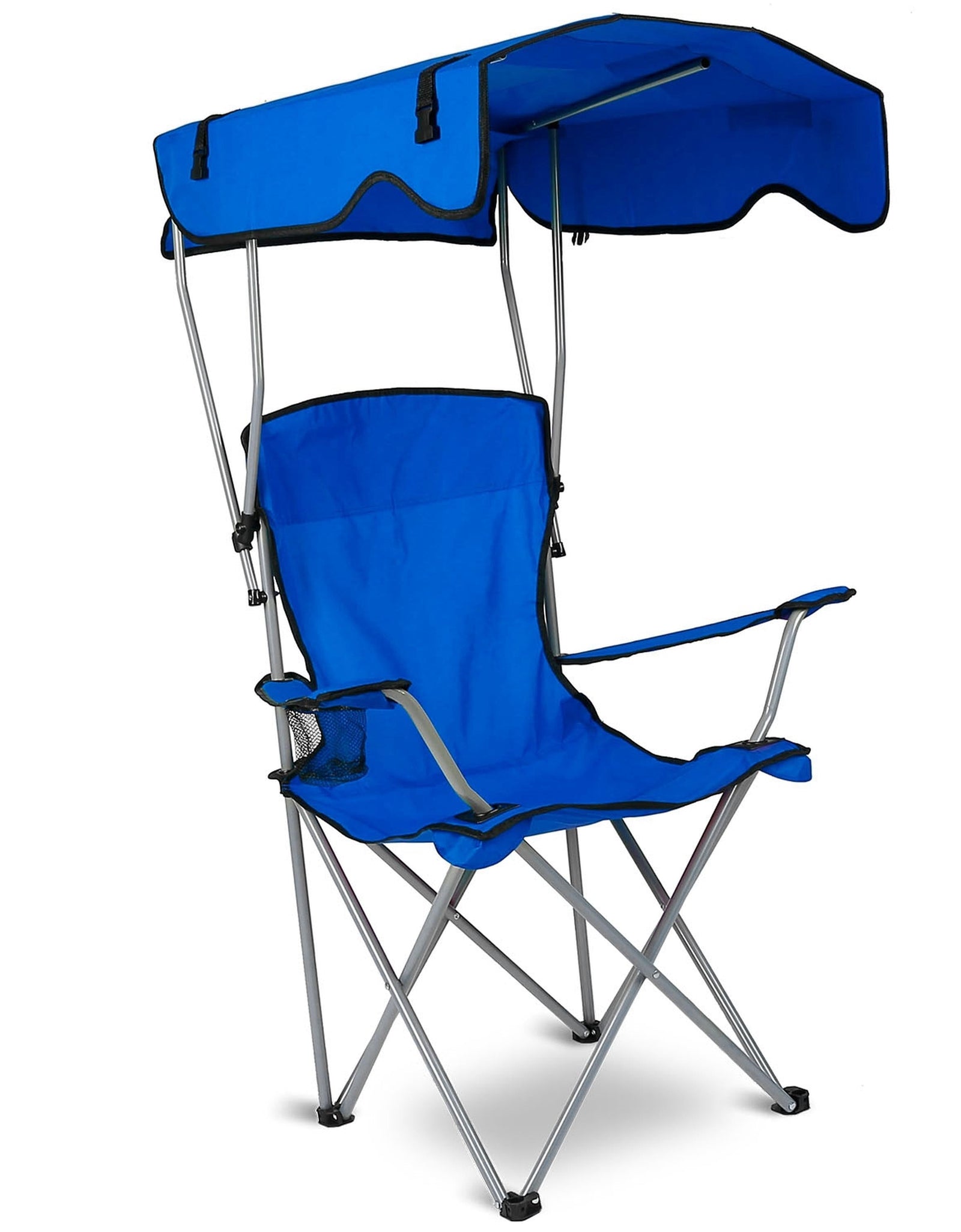 Foldable Beach Canopy Chair Sun Protection Camping Lawn Canopy Chair 330LBS Load Folding Seat w/ Cup Holder For Beach Poolside Travel Picnic
