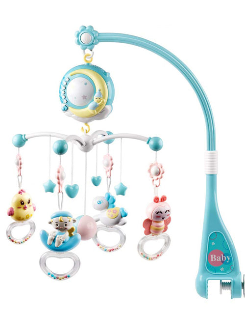 Load image into Gallery viewer, Baby Musical Crib Bed Bell Rotating Mobile Star Projection Nursery Light Baby Rattle Toy w/ Music Box Remote Control
