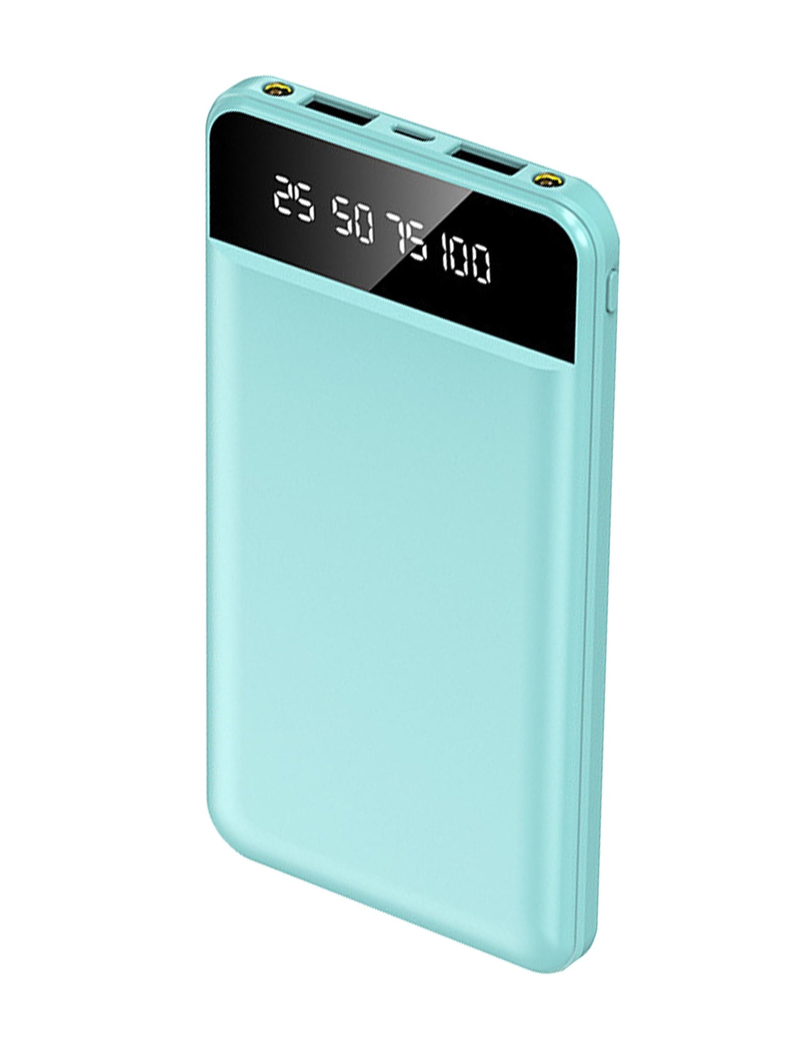 10K mAh Slim Power Bank with 2 USB Ports & LED Flashlight