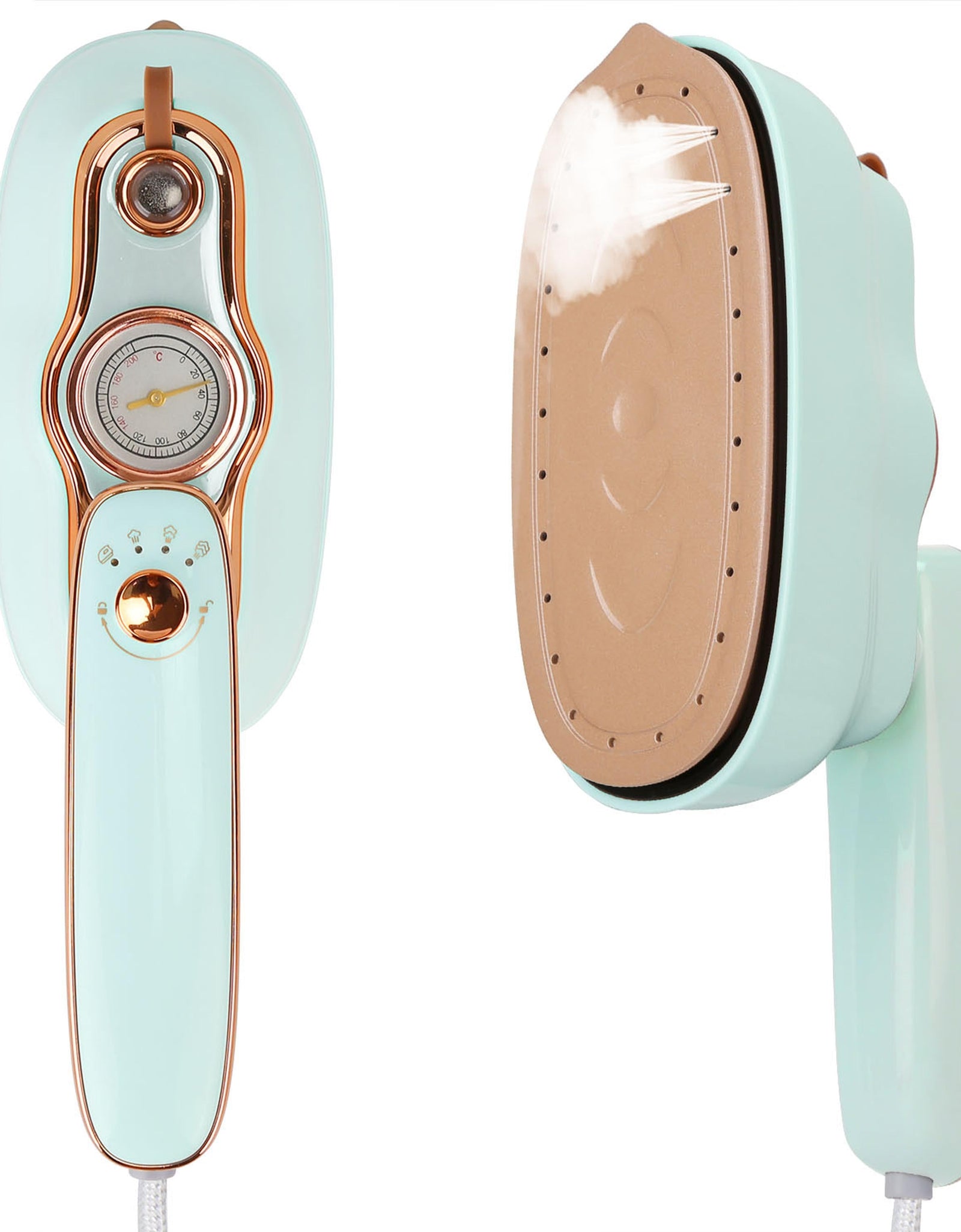 1200W Foldable Handheld Clothes Iron Steamer with Wet Dry Ironing Mode Portable Garment Steamer Travel Clothing Wrinkles Remover With Temperature Disp