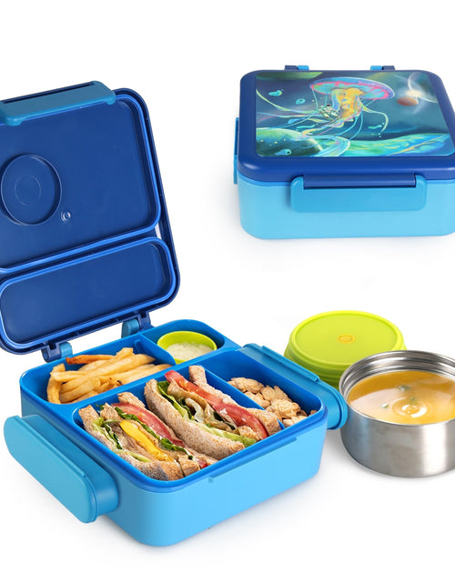 Load image into Gallery viewer, Kids Lunch Box, Thermal Container with Storage Bag, 2 Compartments

