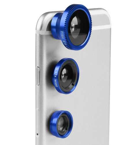 Lens Kit: 180� Fisheye, 0.67x Wide Angle, 10X Macro for iPhone X/8/7, Samsung S10/S9