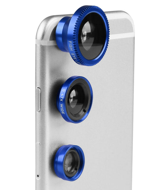 Load image into Gallery viewer, Lens Kit: 180� Fisheye, 0.67x Wide Angle, 10X Macro for iPhone X/8/7, Samsung S10/S9
