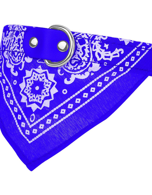 Load image into Gallery viewer, Adjustable Bandana Leather Pet Collar Triangle Scarf
