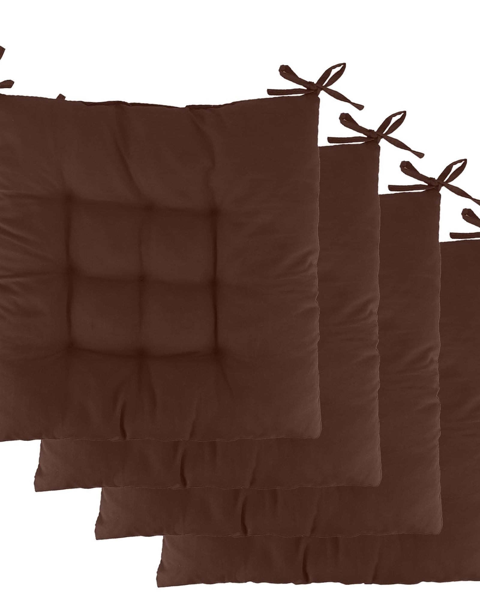4Pcs Chair Cushion Pads Pillow 15.75x15.75x2.37in Soft Tie On Square Sitting Mats For Home Office Car Sitting Travel