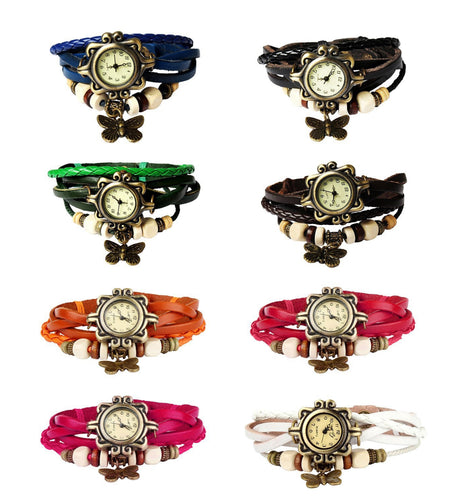 Vintage Women\'s Watch Bohemian Handmade Leather Watch Quartz Wrist Watch Fashion